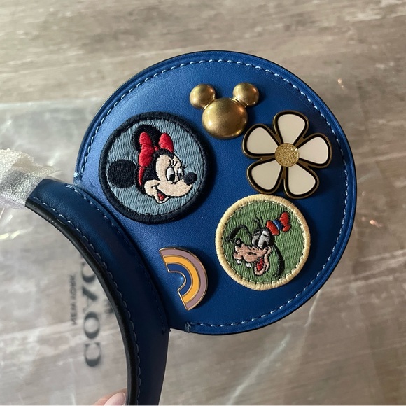 NWT Disney X Coach Hong Kong Disneyland Blue Limited Edition Leather Ears 2022 - Picture 6 of 15